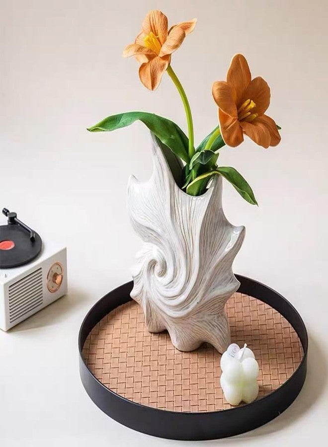 Fuukou Small Ceramic Flower Vase for Home Decor - Cute Starfish Decorative Vase for Home Decor,White Ceramic Vase for Flowers,7.6 Inch Modern Vases for Ideal Shelf Decor Table Living Room Décor - Image 3